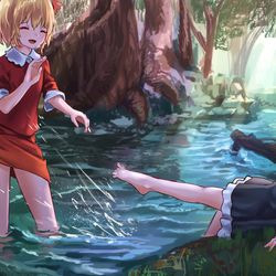 This is a pixiv picture whose title is 静葉とルナサ.