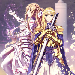 This is a pixiv picture whose title is 【SAO】アリス＆アスナ.