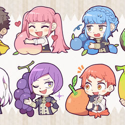 This is a pixiv picture whose title is 金鹿とイメージカラーフルーツ.