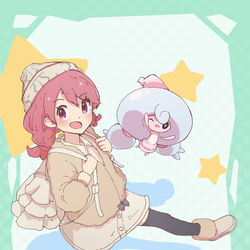 This is a pixiv picture whose title is ニーハイ主人公ちゃん.