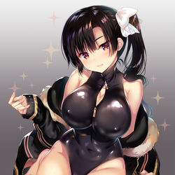 This is a pixiv picture whose title is フロントジッパー生徒会長.