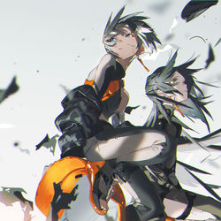 This is a pixiv picture whose title is SHE - TWO CROWS.