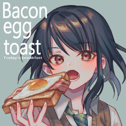 This is a pixiv picture whose title is ベーコンエッグトースト.
