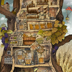 This is a pixiv picture whose title is ビール工場見学.