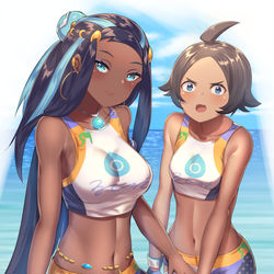 This is a pixiv picture whose title is ルリナさんとジムトレーナーちゃん.