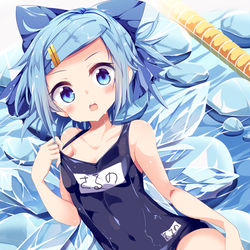 This is a pixiv picture whose title is スク水チルノちゃん.