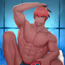 This is a pixiv picture whose title is on the bed.