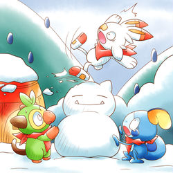 This is a pixiv picture whose title is 雪だるま.