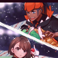 This is a pixiv picture whose title is 【ポケモン】キバ主♀.