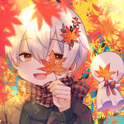 This is a pixiv picture whose title is 紅葉.