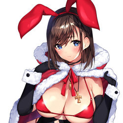 This is a pixiv picture whose title is 【フィギュア化】クリスマス☆バニー.
