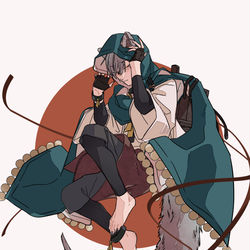 This is a pixiv picture whose title is 狼商人くん.