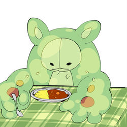 This is a pixiv picture whose title is カレーを食べるランクルス.