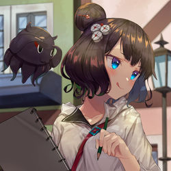 This is a pixiv picture whose title is 旅礼装北斎ちゃん描きました.