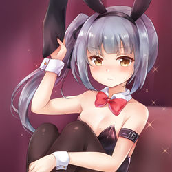 This is a pixiv picture whose title is 【C97】新作タペストリー  バニー霞ちゃん.