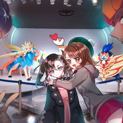 This is a pixiv picture whose title is ポケセンでの剣盾だち💖.