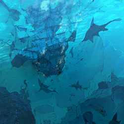 This is a pixiv picture whose title is 空とぶ船.