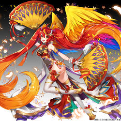 This is a pixiv picture whose title is [仕事絵]黒騎士と白の魔王「朱雀」.