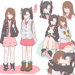 This is a pixiv picture whose title is うちの主人公とマリィちゃん.