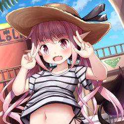 This is a pixiv picture whose title is ロリサキュバスちゃんとバカンス【リクエスト絵】.