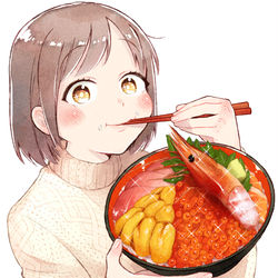 This is a pixiv picture whose title is 海鮮丼！！！！！！！.