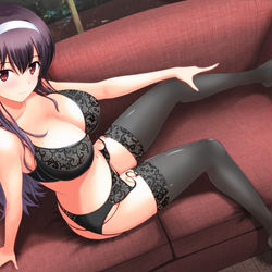 This is a pixiv picture whose title is ホテルで詩羽先輩と….