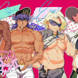 This is a pixiv picture whose title is ちちくらべ♂️❤️.