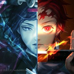 This is a pixiv picture whose title is 鬼滅の刃.