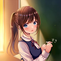 This is a pixiv picture whose title is 「あのね、」.