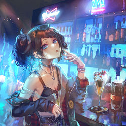 This is a pixiv picture whose title is 🍸🌃.