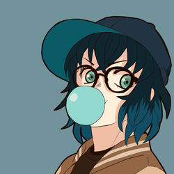 This is a pixiv picture whose title is 伊之助くんとアオイちゃんと眼鏡.