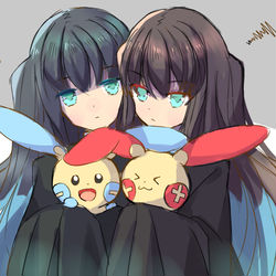 This is a pixiv picture whose title is 時透兄弟+ ポケモン.