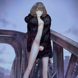 This is a pixiv picture whose title is 鉄橋.