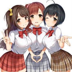 This is a pixiv picture whose title is 「「「３対１ですねっ♡」」」.