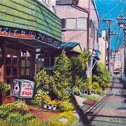 This is a pixiv picture whose title is 緑の喫茶店　清瀬市松山.
