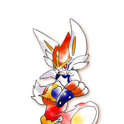 This is a pixiv picture whose title is 初代風エースバーンくんなど.
