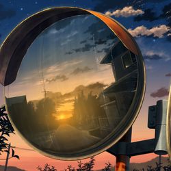 This is a pixiv picture whose title is 夕神鏡.