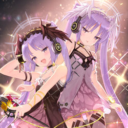 This is a pixiv picture whose title is 輝く双つ星の歌姫.