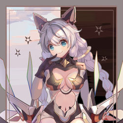 This is a pixiv picture whose title is 《月下猫》.