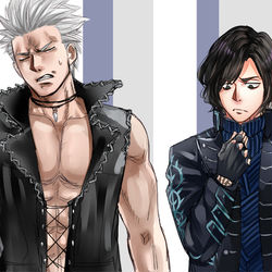 This is a pixiv picture whose title is バージルとVバージョン.