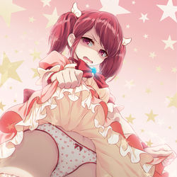 This is a pixiv picture whose title is 魔法少女に嫌な顔されながらおパンツ見せてもらいたい.