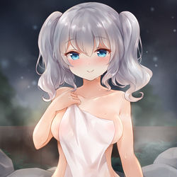 This is a pixiv picture whose title is 鹿島と温泉デート.