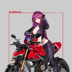 This is a pixiv picture whose title is スカサハ X DUCATI StreetFighter V4.