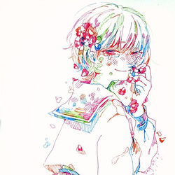 This is a pixiv picture whose title is 4色ボールペンまとめ（たまに百合あり）.