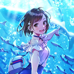This is a pixiv picture whose title is 水族館デート.