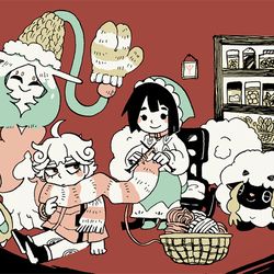 This is a pixiv picture whose title is ハロンの娘は編み物がうまい.