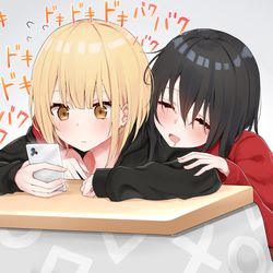 This is a pixiv picture whose title is 平静を装うが心臓の音が隠しきれない.