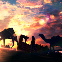 This is a pixiv picture whose title is 砂上の影.