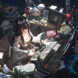 This is a pixiv picture whose title is 花鸟卷.