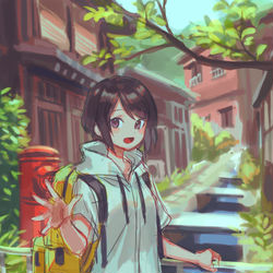 This is a pixiv picture whose title is 裏路地.